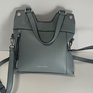 Calvin Klein gray blue tote/crossbody purse